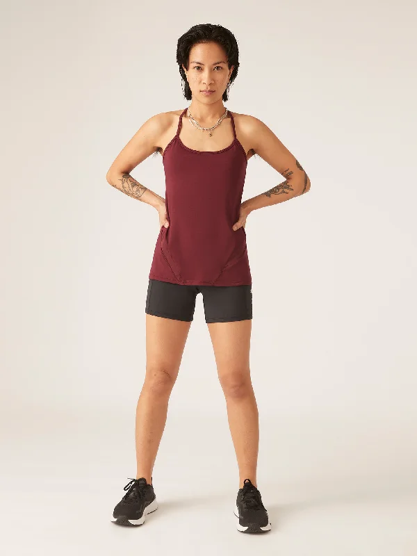 Fashionable And Versatile Active Racerback Cami Aubergine