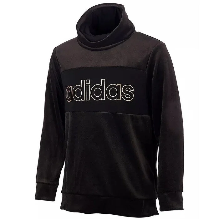 Soft Casuals adidas Big Girls Velour Funnel Neck Sweatshirt Black Size Medium