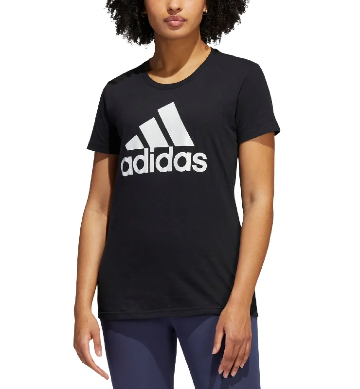 Relaxed Activewear Adidas Womens Metallic Cotton Logo T-Shirt