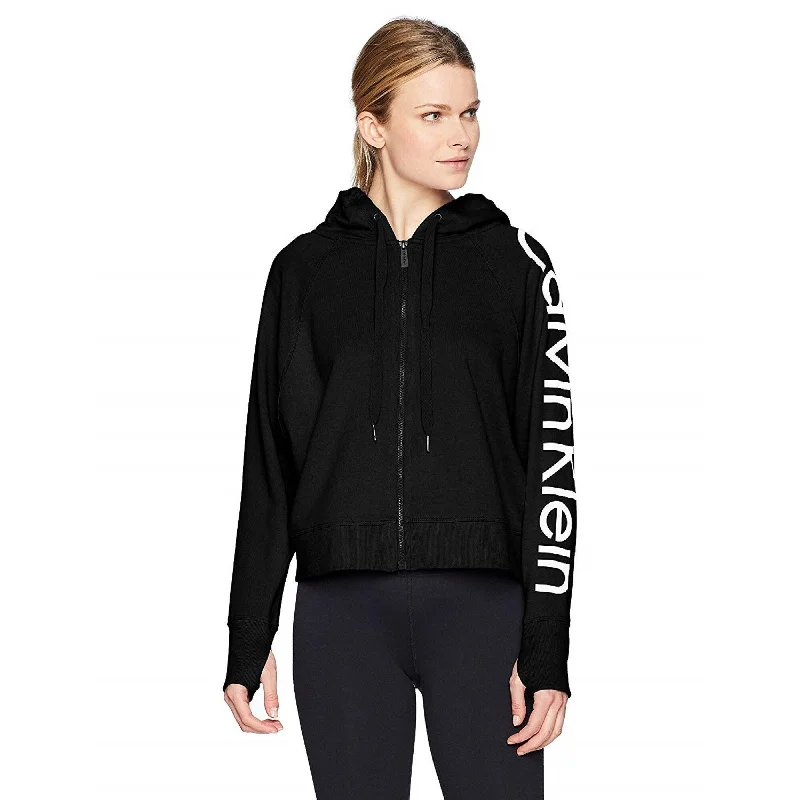 Relaxed Fits Calvin Klein Performance Women's Logo Terry Hoodie Black Size XXL - 2XL Relaxed Fits Calvin Klein Performance Women's Logo Terry Hoodie Black Size XXL - 2XL