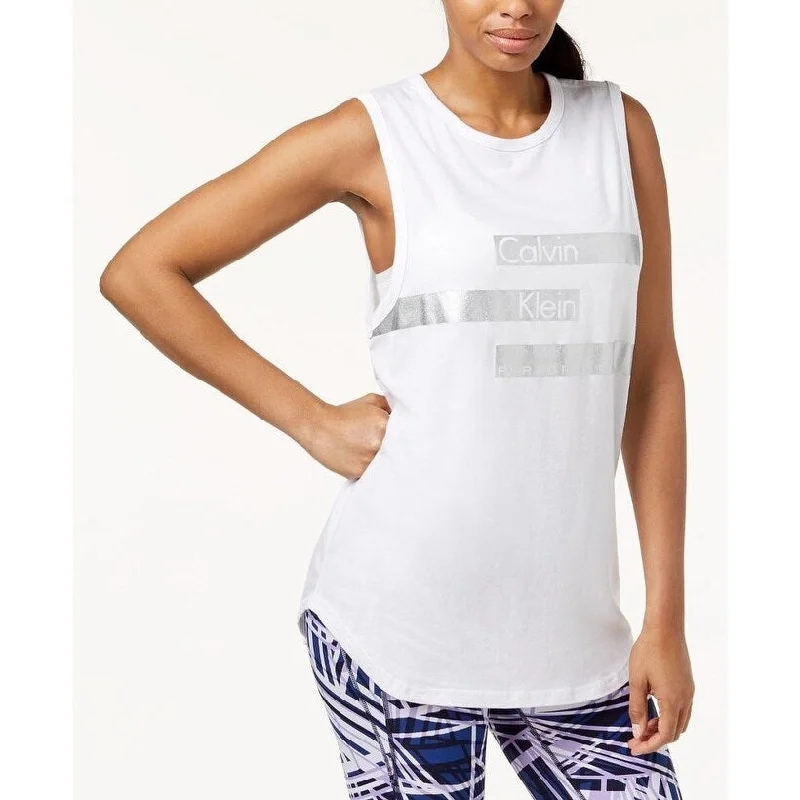 Exquisite Craftsmanship Calvin Klein Performance Women's Relaxed Logo Tank Top White Size Large - L (12 - 14) Exquisite Craftsmanship Calvin Klein Performance Women's Relaxed Logo Tank Top White Size Large - L (12 - 14)