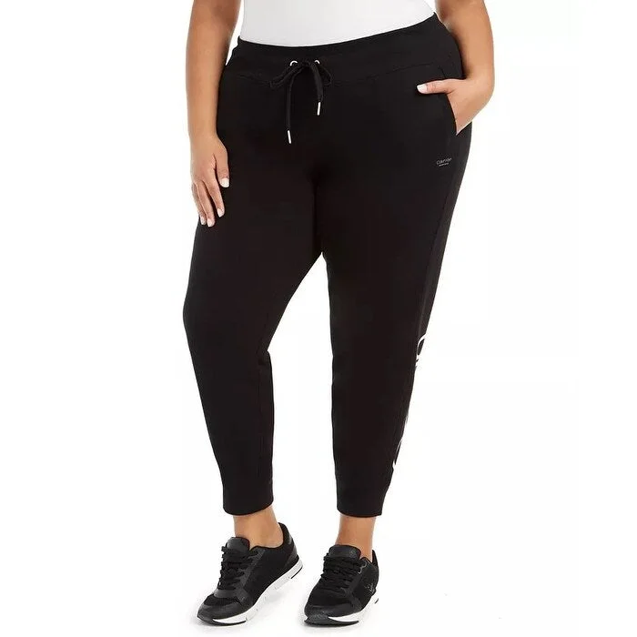 Energy Plan Calvin Klein Women's Active Fleece Jogger Pants Black Size 2X