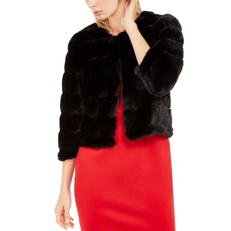 Must-have For Autumn And Winter Calvin Klein Women's Faux-Fur Shrug Black Size Medium Must-have For Autumn And Winter Calvin Klein Women's Faux-Fur Shrug Black Size Medium