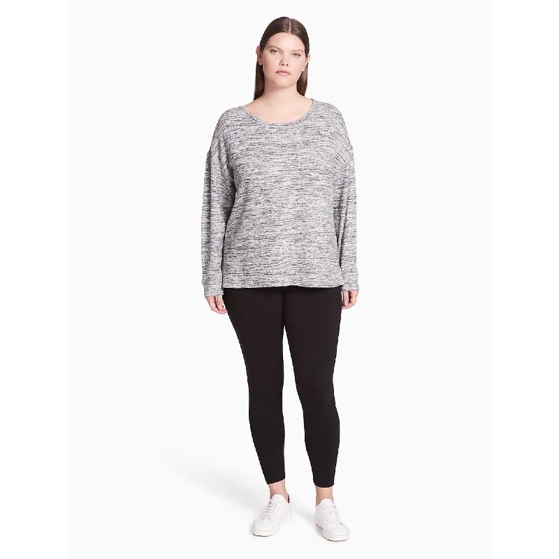 Energy Wear Calvin Klein Women's Plus Size Performance Heather Grey Drop Shoulder Shirt 2X - 2X (18W - 20W) Energy Wear Calvin Klein Women's Plus Size Performance Heather Grey Drop Shoulder Shirt 2X - 2X (18W - 20W)