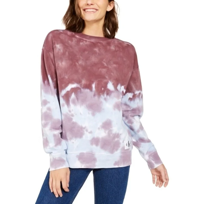 Classic Comfort Calvin Klein Womne's High Tide Tie-Dyed Sweatshirt Purple Size Medium Classic Comfort Calvin Klein Womne's High Tide Tie-Dyed Sweatshirt Purple Size Medium