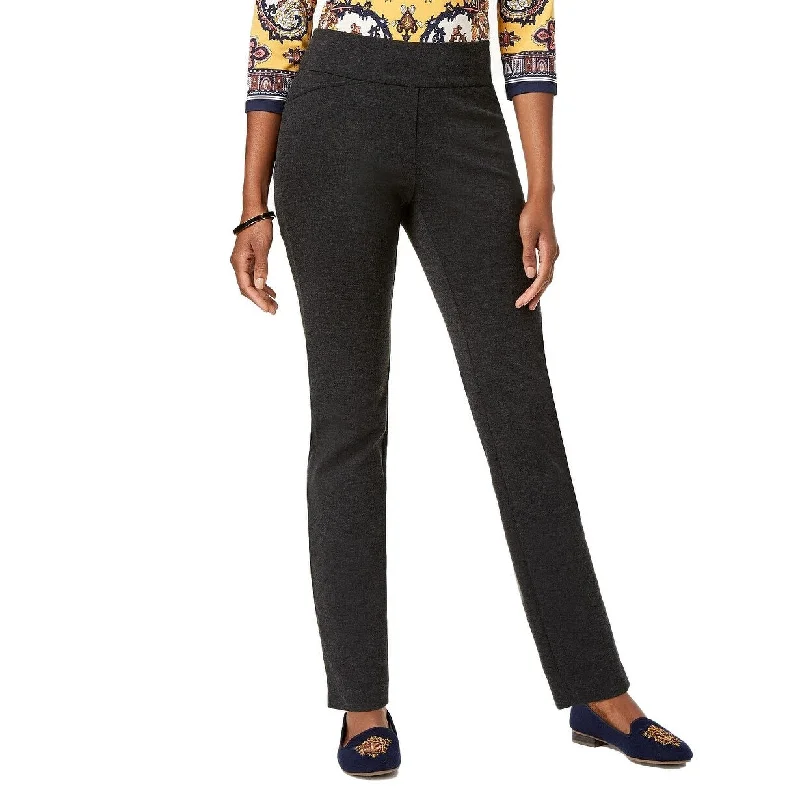 Effortless Comfort Charter Club Women's Petite Pull-On Ponté-Knit Pants Heather Onyx Size 4 - Grey Effortless Comfort Charter Club Women's Petite Pull-On Ponté-Knit Pants Heather Onyx Size 4 - Grey