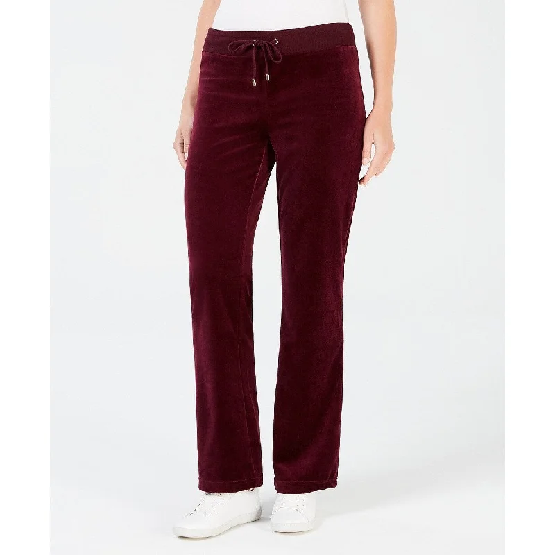 Easygoing Fashion Charter Club Women's Velour Pull-On Pants Purple Size Medium