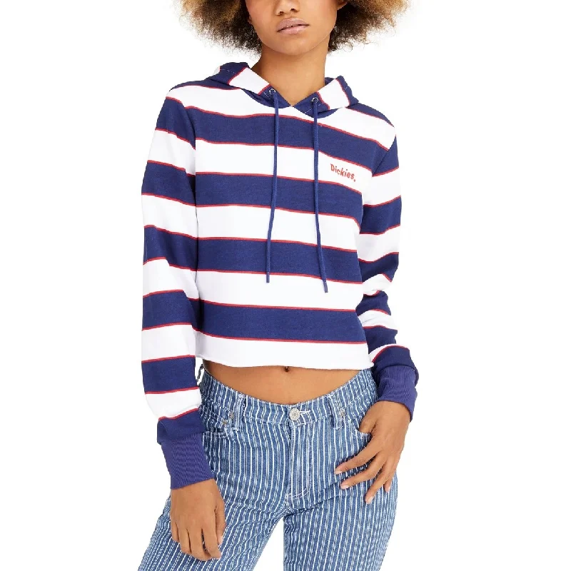Soft And Comfortable Dickies Junior's Striped Logo Cropped Hoodie Red overflw Size X-Small Soft And Comfortable Dickies Junior's Striped Logo Cropped Hoodie Red overflw Size X-Small