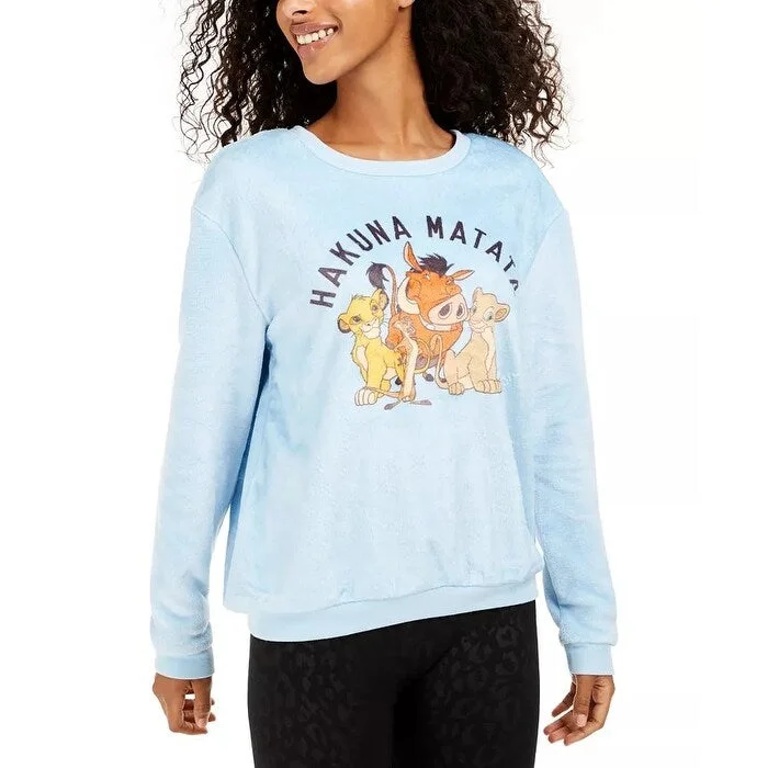 Luxury Classic Disney Junior's Hakuna Matata Plush Sweatshirt Navy Size Large