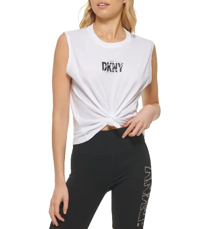 Office Attire DKNY Sport Rhinestone Logo Boyfriend Tank Top