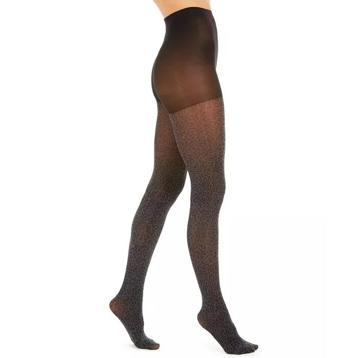 Noble Temperament DKNY Women's Leopard-Print Tights Gray Size Small