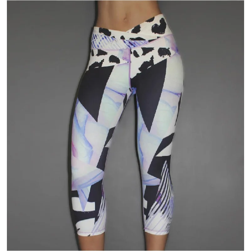 Personalized Wear Floral Patchwork 3/4 Length Tights