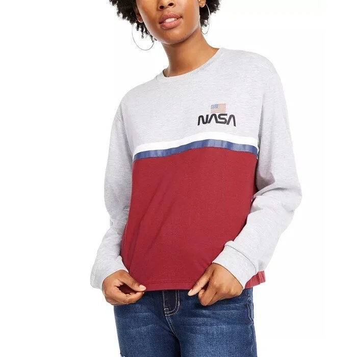Luxury Temperament Freeze 24-7 Junior's Nasa Sweatshirt Grey Size X-Small