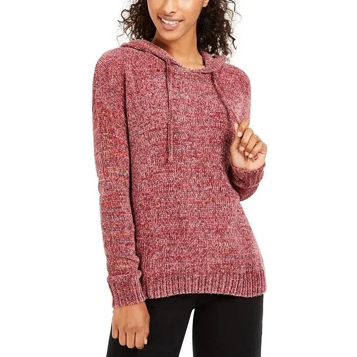 Luxury Style Hippie Rose Junior's Chenille Hoodie Purple Size X-Small