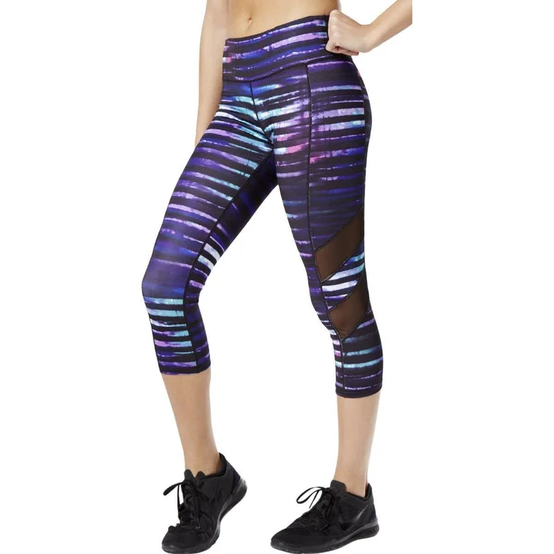 Fashion And Simplicity Ideology Printed Cropped Leggings Blue Size Small - S