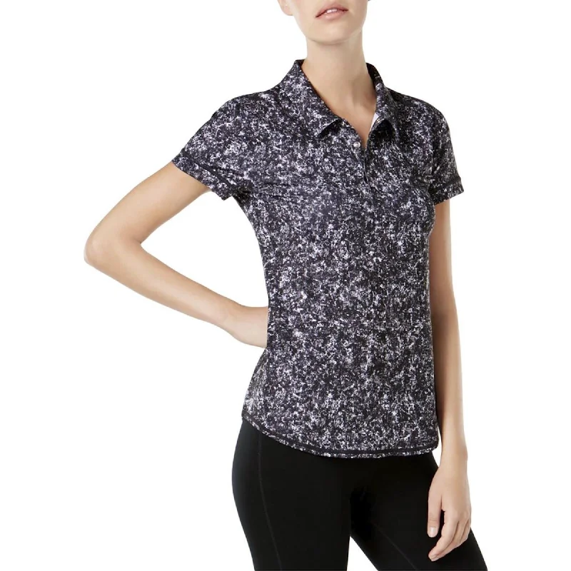 High Street Style Ideology Printed Performance Women's Polo T Shirt Night Crackle Small High Street Style Ideology Printed Performance Women's Polo T Shirt Night Crackle Small