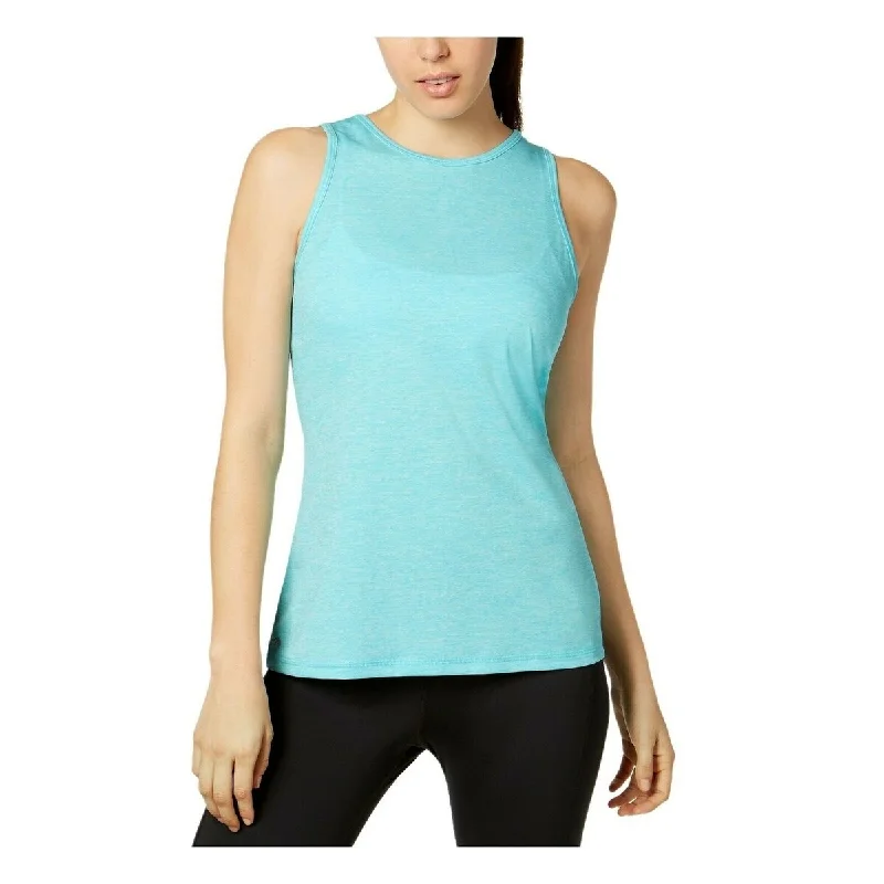 Wandering freely Ideology Women's Heathered Keyhole-Back Tank Top Aqua Size Extra Large