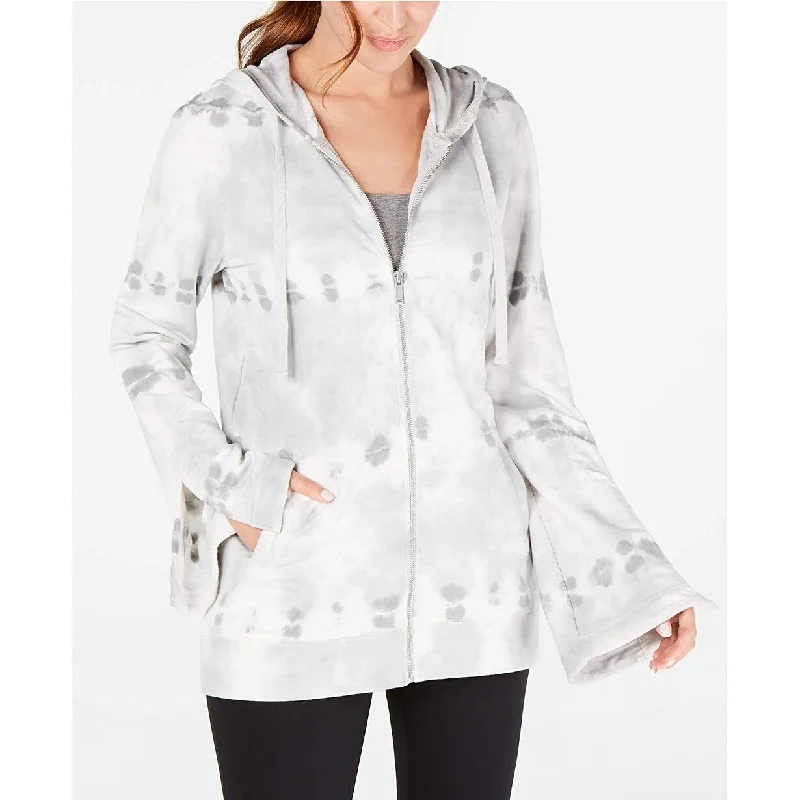 Personalized Wear Ideology Women's Tie-Dyed Bell-Sleeve Hoodie Grey Size Extra Small - X-Small Personalized Wear Ideology Women's Tie-Dyed Bell-Sleeve Hoodie Grey Size Extra Small - X-Small