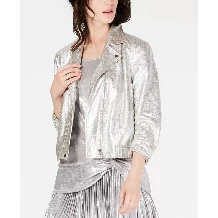 Effortless Dressing INC International Concepts Women's Metallic Jacket Gray Size Small Effortless Dressing INC International Concepts Women's Metallic Jacket Gray Size Small