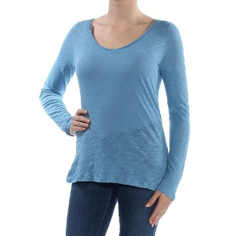 Sexy Fun INC International Concepts Women's V-Neck Long Sleeve Casual Top Heather Blue Size Medium Sexy Fun INC International Concepts Women's V-Neck Long Sleeve Casual Top Heather Blue Size Medium