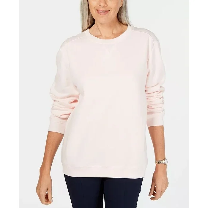 Dressing Tips Karen Scott Women's Sport Long-Sleeve Crewneck Sweatshirt Pink Size Large