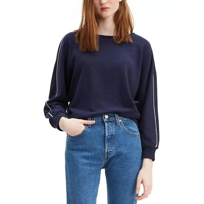 Minimal Comfort Levi's Women's Natalie Crewneck Sweatshirt Navy Size Medium