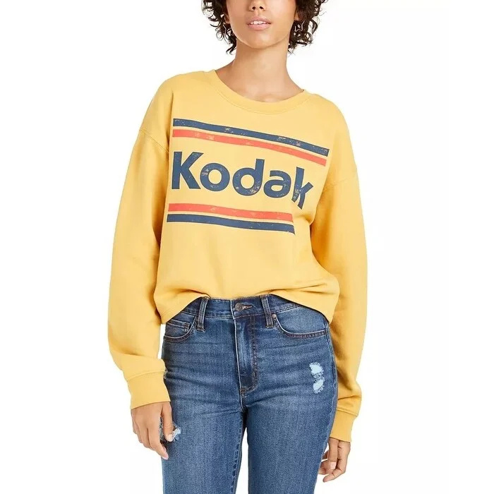 Chic Lounge Love Tribe Juniors' Kodak Cropped Graphic Sweatshirt Gold Size Extra Large - X-Large Chic Lounge Love Tribe Juniors' Kodak Cropped Graphic Sweatshirt Gold Size Extra Large - X-Large