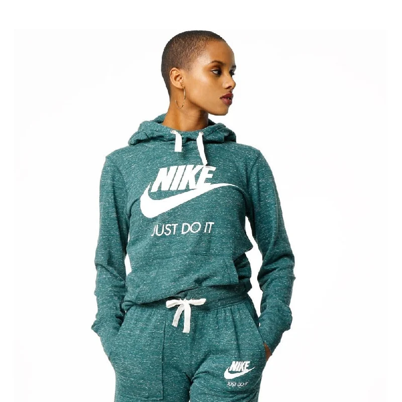 Casual Street Nike Women's Sportswear Gym Vintage Hoodie Atomic Teal Sail Size Small - Green