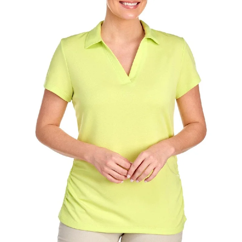 Fresh And Simple Pga Tour Women's Mesh Golf Polo Yellow Size Large - 14