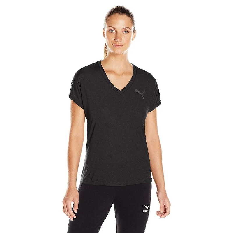 Breezy Style Puma Womens Elevated dryCELL V-Neck Short Sleeve T-Shirt Black, Size M - White - M (8 - 10) Breezy Style Puma Womens Elevated dryCELL V-Neck Short Sleeve T-Shirt Black, Size M - White - M (8 - 10)