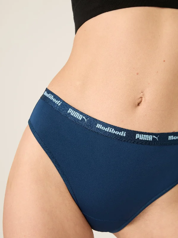 Embroidery Design Puma X Modibodi Active Cheeky Brief Light-Moderate Persian Blue