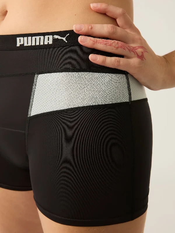Retro Prints Puma X Modibodi Active Long Boyshort Moderate-Heavy Black/Platinum Grey Retro Prints Puma X Modibodi Active Long Boyshort Moderate-Heavy Black/Platinum Grey
