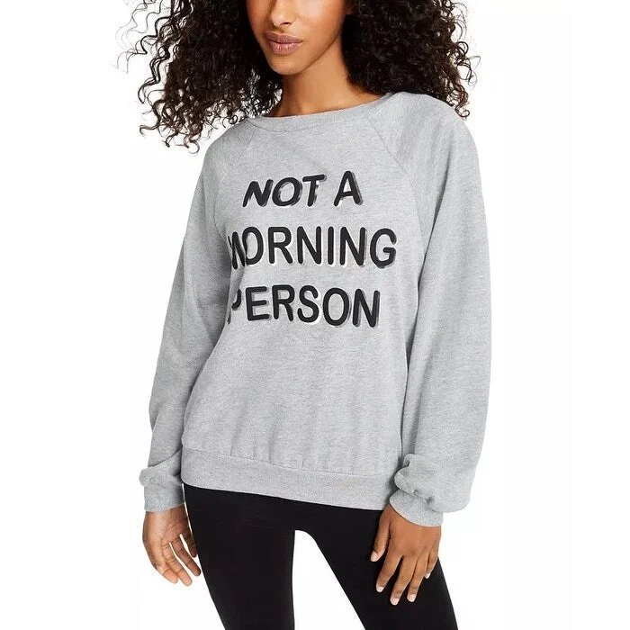 Elegant And Casual Rebellious One Junior's Not A Morning Print Sweatshirt Grey Size S - Small Elegant And Casual Rebellious One Junior's Not A Morning Print Sweatshirt Grey Size S - Small
