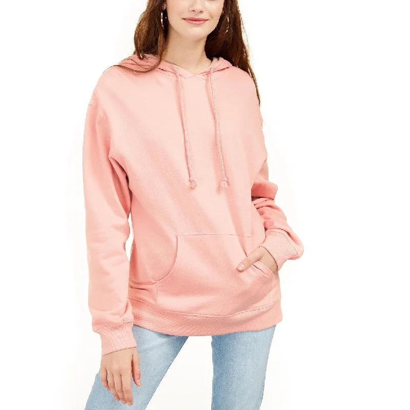 Breezy Style Rebellious One Juniors' Pouch-Pocket Hoodie Pink Size Small