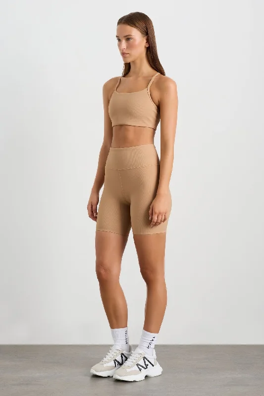 Sporty Jackets Ribbed Mid Length Bike Short 601