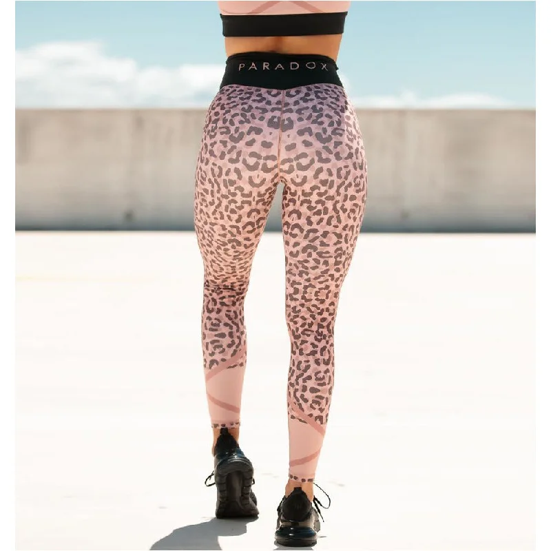 Knowledge And Elegance Rose Pink Animal Print Tights