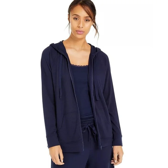 Stretch Design Style & Co Women's French Terry Hoodie Navy Size Small