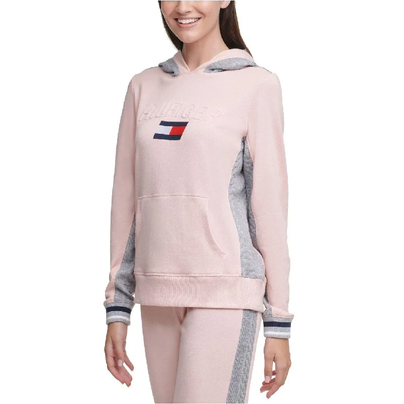 Easygoing Style Tommy Hilfiger Women's Sport Logo Hooded Sweatshirt Dark Pink Size XS - X-Small Easygoing Style Tommy Hilfiger Women's Sport Logo Hooded Sweatshirt Dark Pink Size XS - X-Small