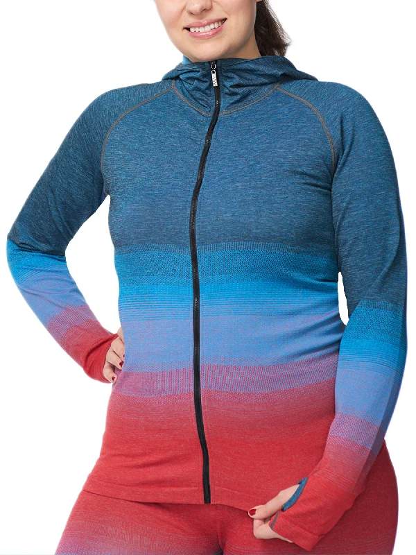 Stylish Ease Women's Plus Active Zip-Front Hooded Jacket