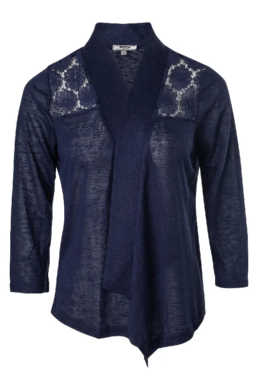 Warm Jackets 3/4 sleeve Soft Knit Jacket | SOFT NAVY | 7101A1