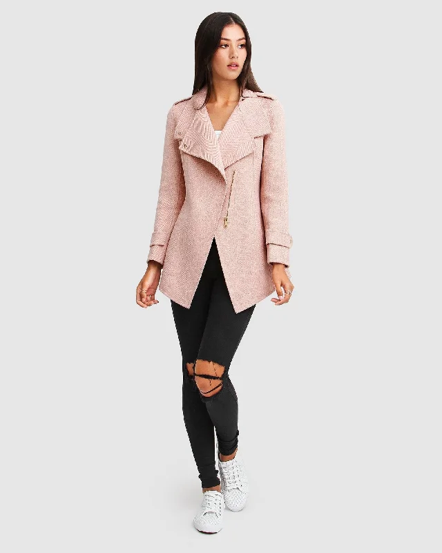 Soft Trends Bad Girl Wool Blend Moto Coat