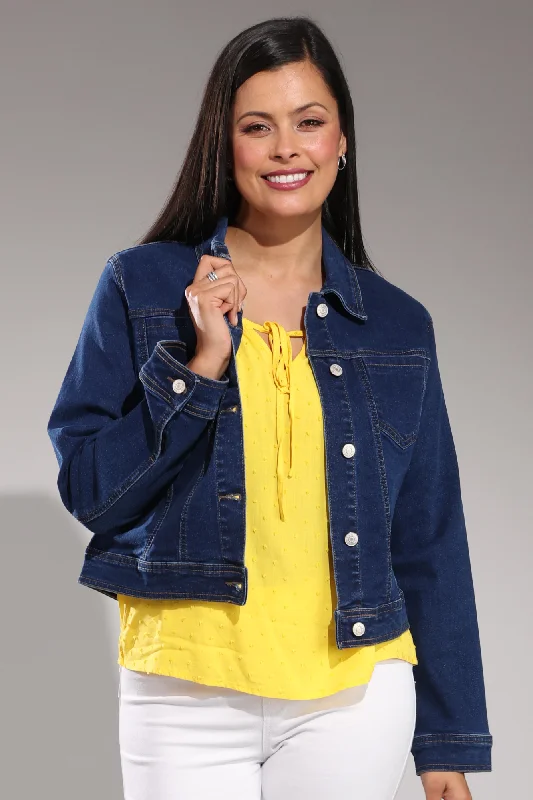 Casual Hoodies Denim Jacket | DARK INDIGO | 6622A1