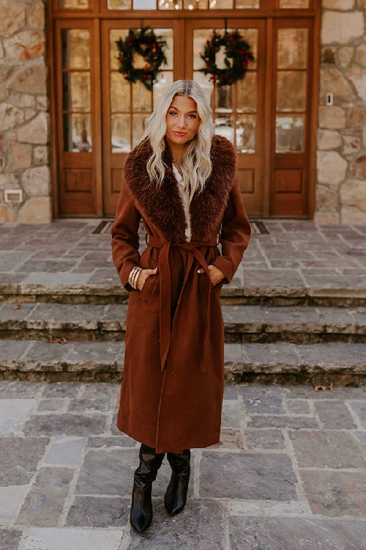 Leisure Travel Central Park Stroll Coat in Chocolate