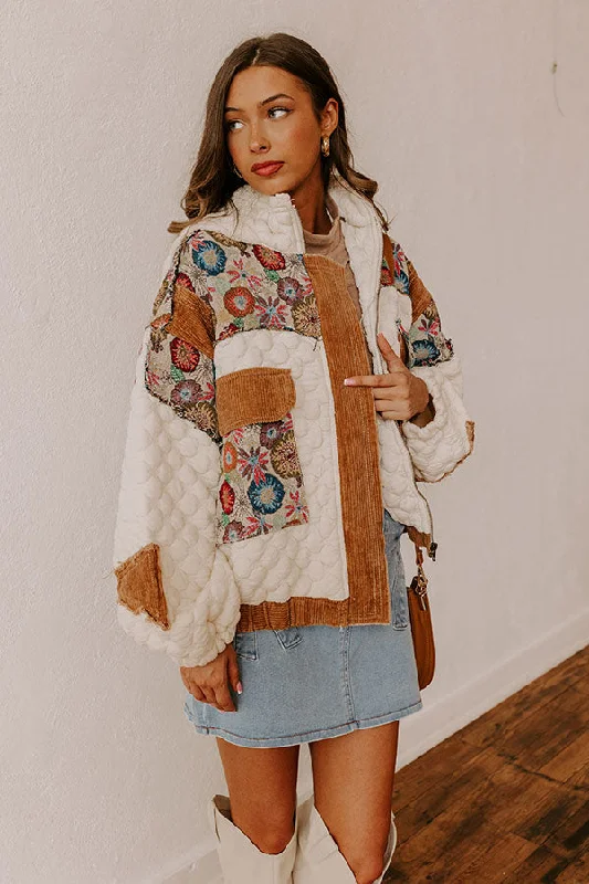 Energy Plan Cozy Couture Quilted Jacket in Ivory