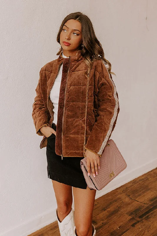 Personalized Wear Cozy Moment Corduroy Jacket in Chocolate