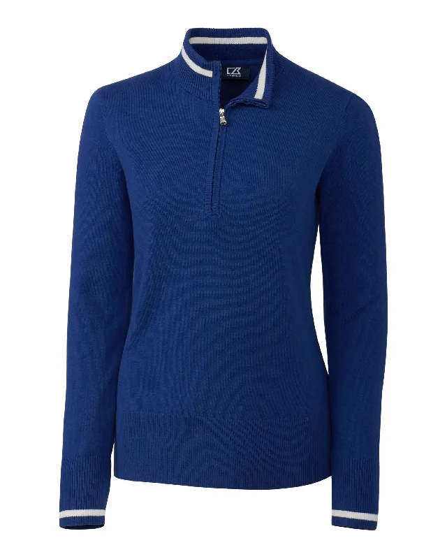 Fresh And Natural Cutter & Buck Womens Lakemont Tipped Half-Zip Sweater