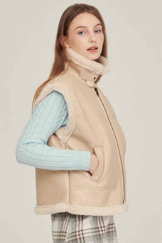 Comfortable Mind Daniela Pleather Shearling Vest