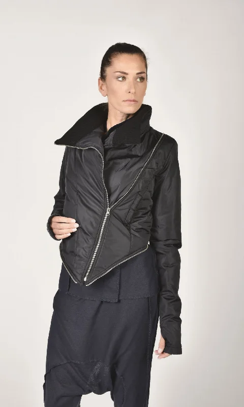 Timeless Outfits Detachable Fitted Quilted Jacket