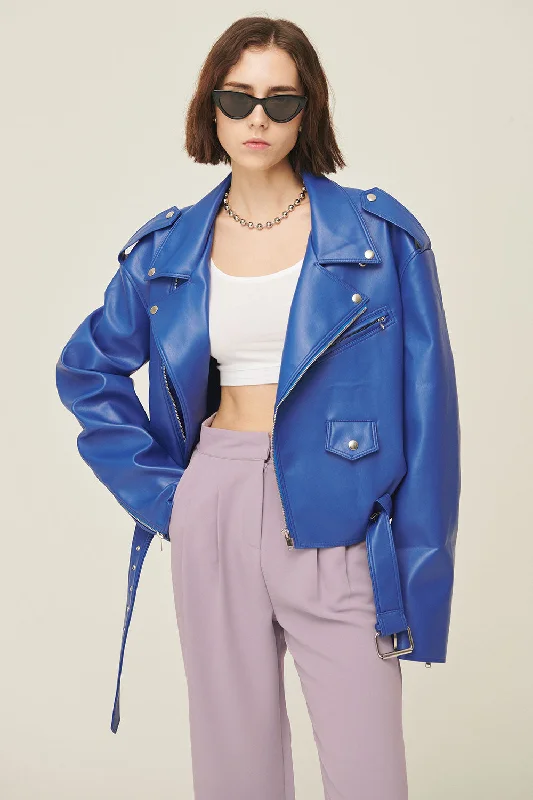High-end Design Emma Pleather Rider Jacket