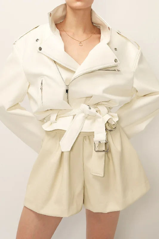 Fashionable Inner Wear Emma Pleather Rider Jacket